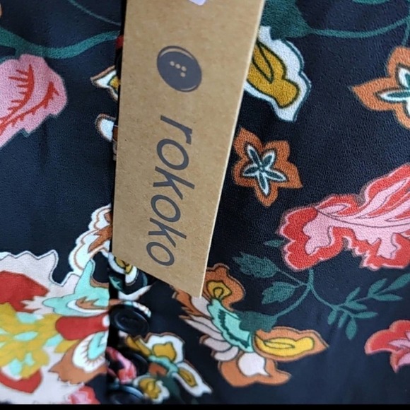 Rokoko Floral Romper Multicolor Adjustable Spaghetti Straps Medium - Picture 6 of 11